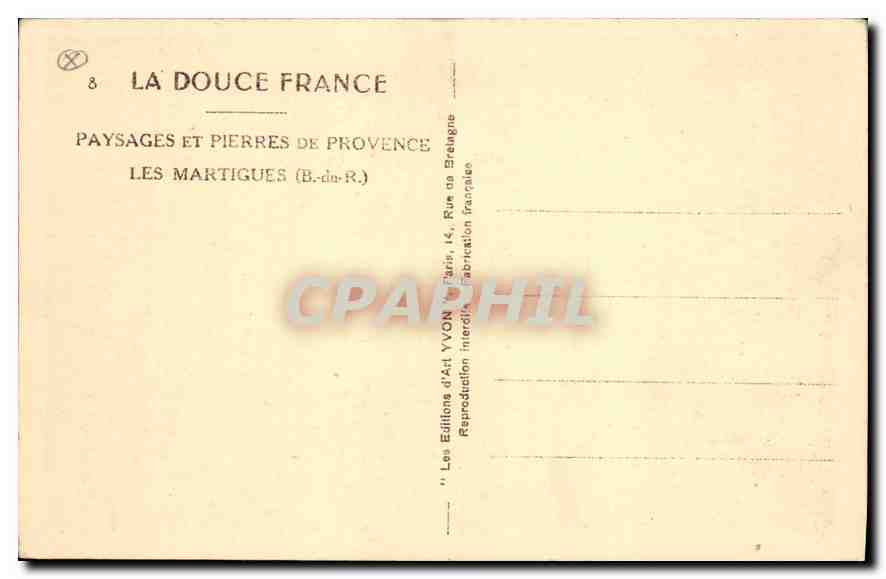 Les Martigues (B.-du-R.) — Paysages et Pierres de Provence — Éditions d'Art Yvon — Reverso