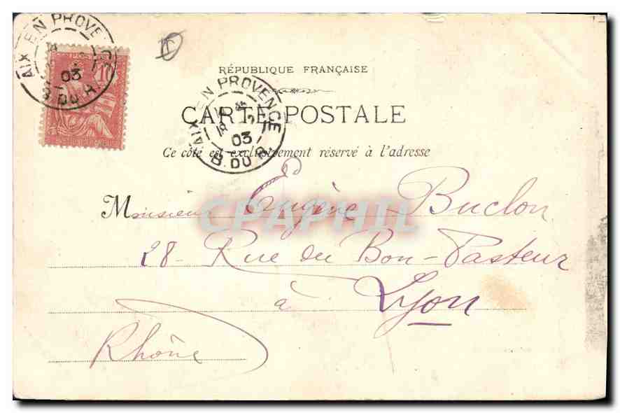 Ruinen des Schlosses Puy-Ricar — Aix-en-Provence — Verlag E. Jaussaud, Nr. 11 — Rückseite