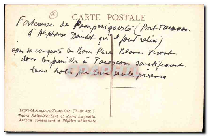 CPA Saint Michel de Frigolet B du Rh Tours Saint Norbert et Saint Augustin  — Verso