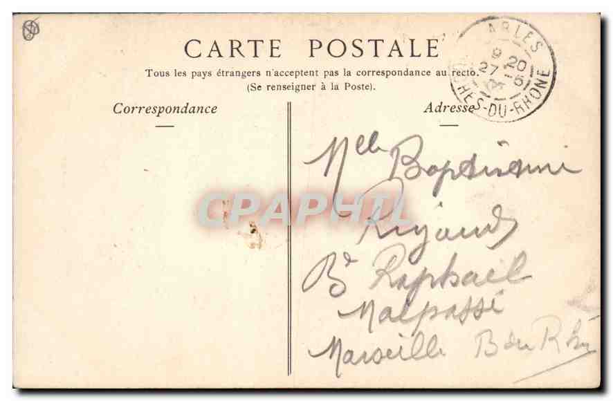 CPA Arles Les Aliscamps  — Verso