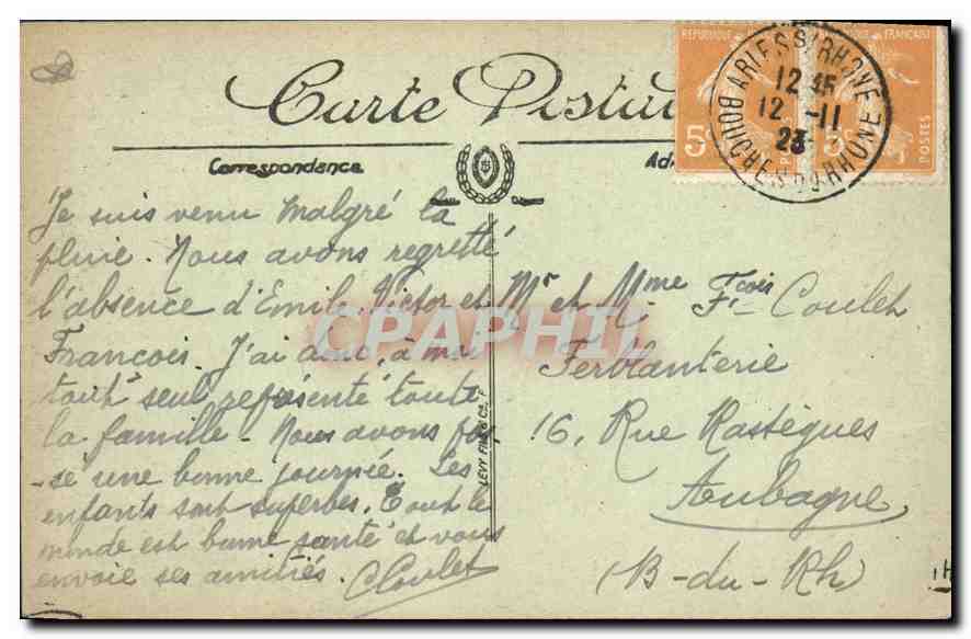 CPA Les Arenes et le Rhone Arles — Rückseite
