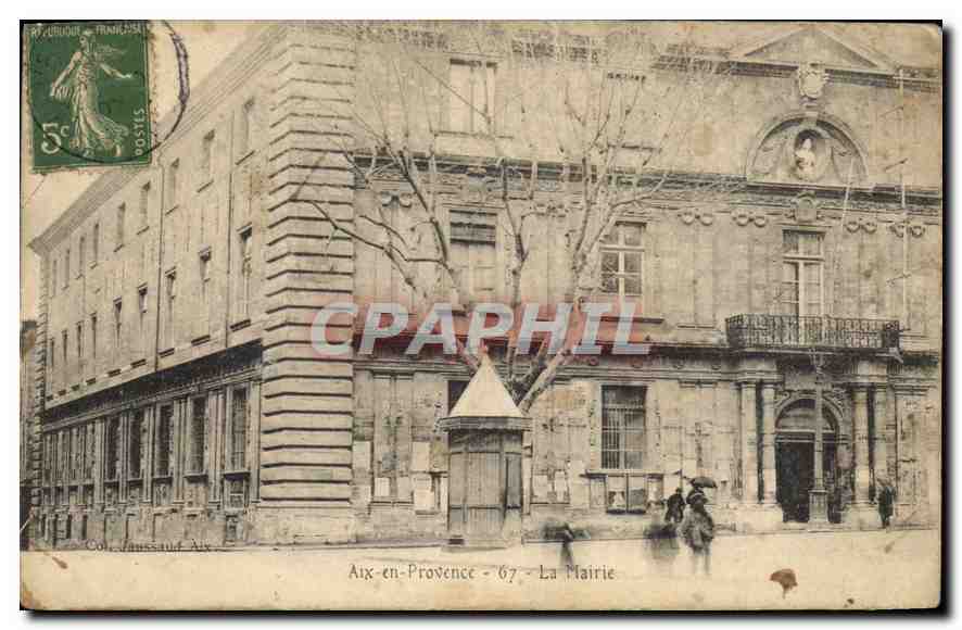 Tarjeta postal antigua Aix-en-Provence - La Mairie