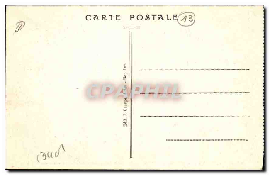 CPA A gauche Tour Sarrazine (XIe s) au dessous a droite ruines de la belle demeure des De Quinqueran — Verso