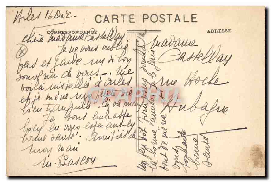 CPA Les Arenes et le Rhone Arles — Verso