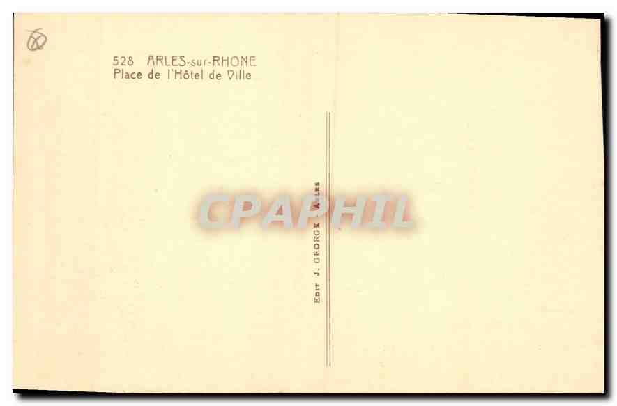 CPA Arles-sur-Rhone Place de l'Hotel de Ville — Verso