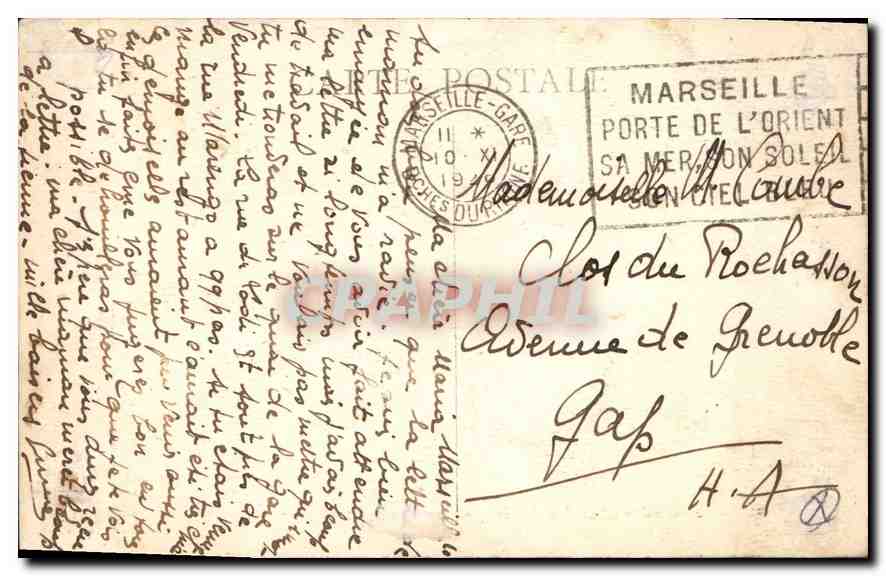CPA Les Bords de la Corniche par grosse mer Marseille — Verso
