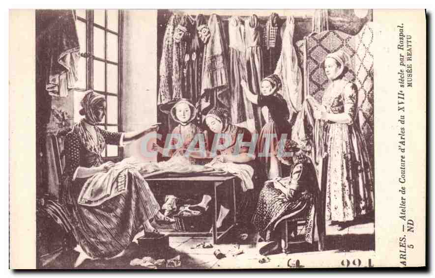 Atelier de Couture d'Arles — scène du XVIIe siècle par Raspal — Musée Beattu — n°5
