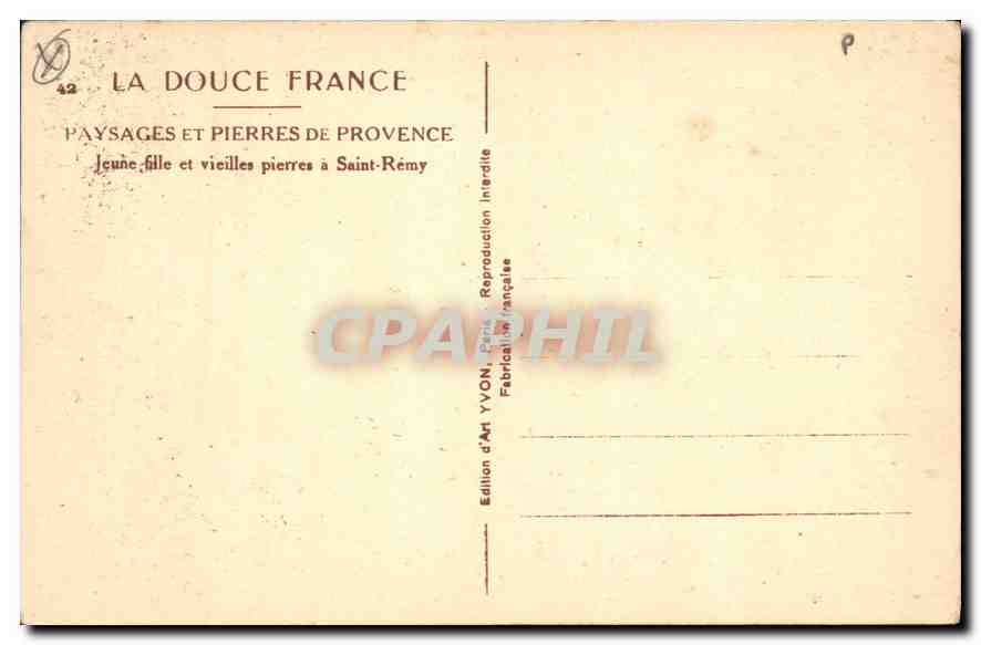 CPA Jeune fille et vieilles pierres a Saint Remy — Rückseite