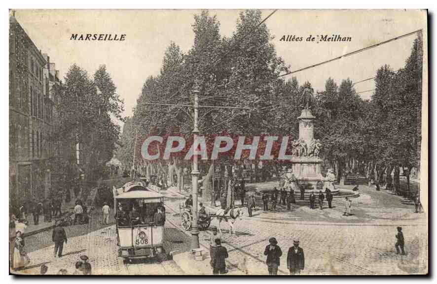 CPA Allees de Meilhan Marseille Tramway