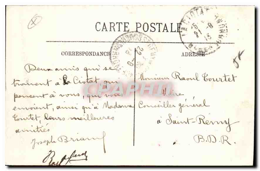 CPA La Ciotat Anse de Figuerolles — Rückseite