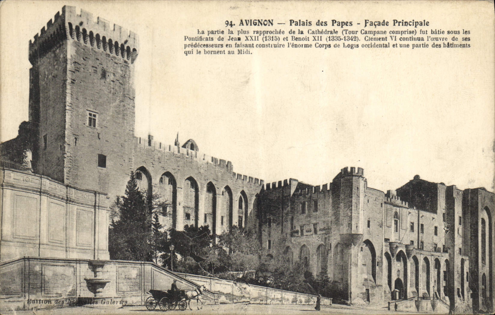CPA Avignon Palais des Papes Facade Principale
