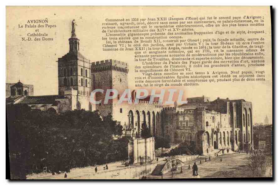 CPA Avignon Le Palais des Papes et Cathedrale N.D. des Doms