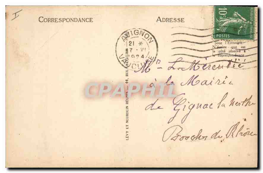 CPA Avignon Le Pont de Villeneuve et le Palais de Papes — Verso