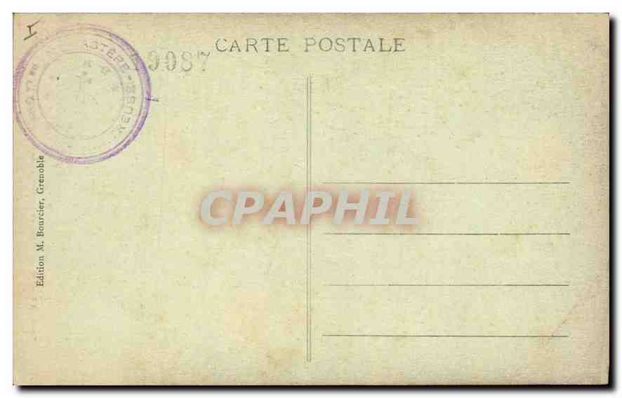CPA Dauphine Grande Chartreuse Buste marbre au dessus de l'entree de la Chapelle mortuaire — Verso