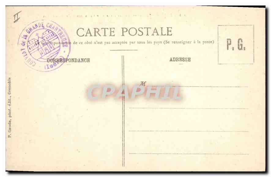 CPA Dauphine Grande Chartreuse Le Cimetiere et le Grand Som — Rückseite