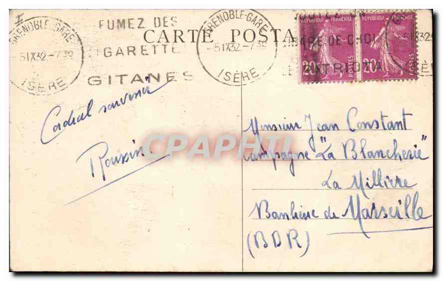 CPA Dauphine Route de la Grande Chartreuse La Croix Verte — Rückseite