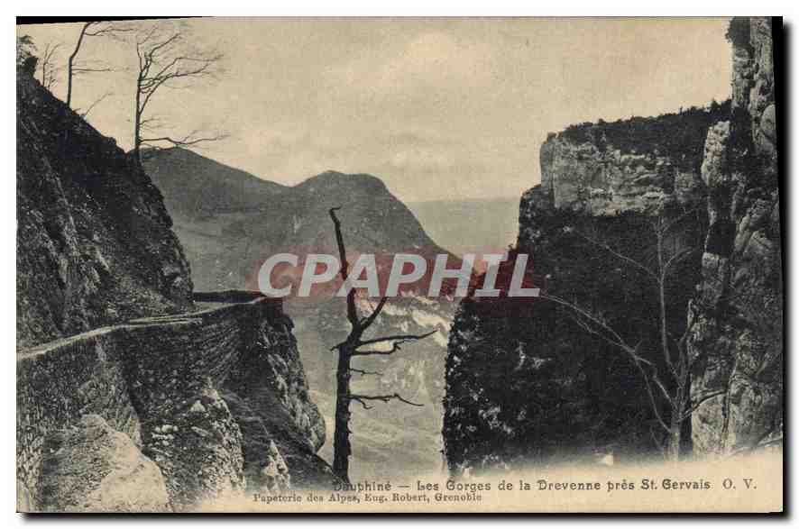 Douphine — Les Gorges de la Drevenne près St Gervais — Papeterie des Alpes, Eug. Robert, Grenoble