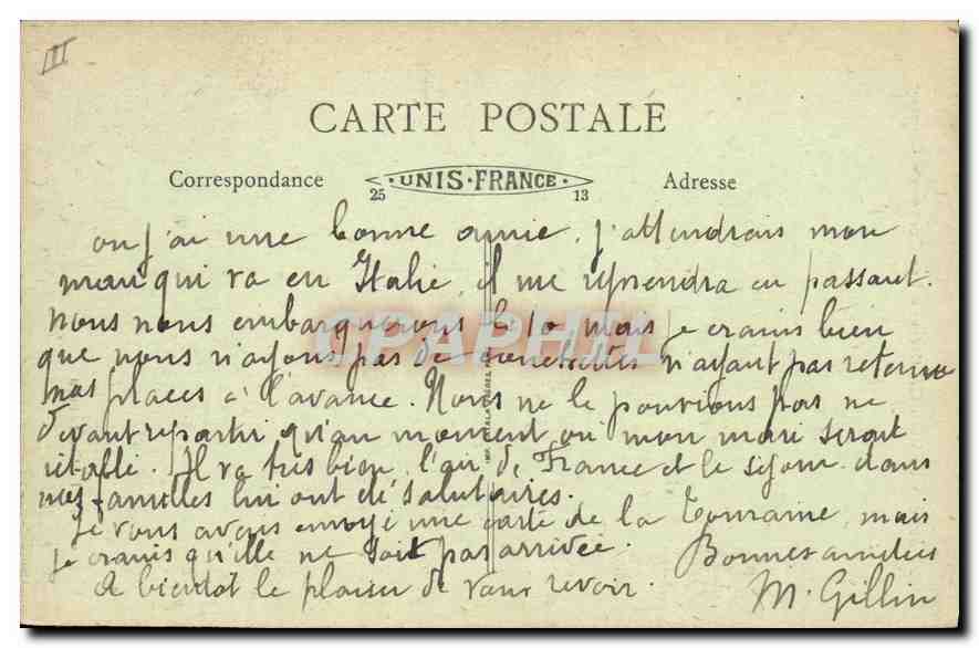 De Gorges de Crossey — Omgeving van VOIRON (Isère) — Ed. L. Lainé — Achterkant