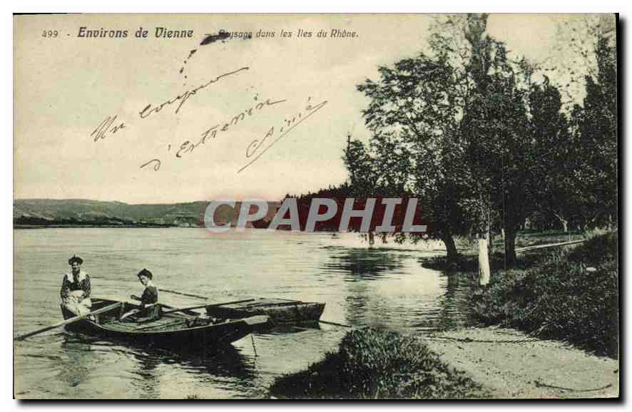CPA Environs de Vienne Paysage dans les lIes du Rhone