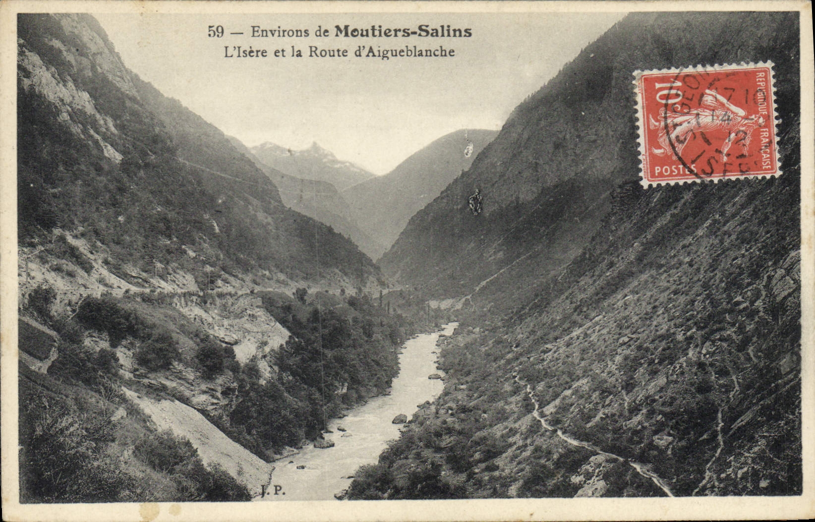CPA Environs de Mouliers-Salins L'Isere et la Route d'Aigueblanche