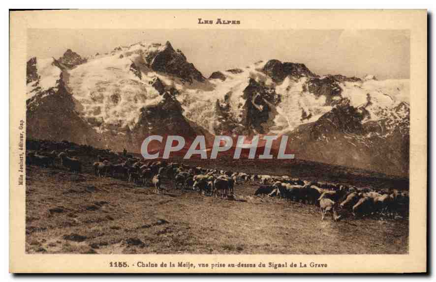 CPA Chales de la Meije vue prise su dessus du Signal de la Grave Moutons