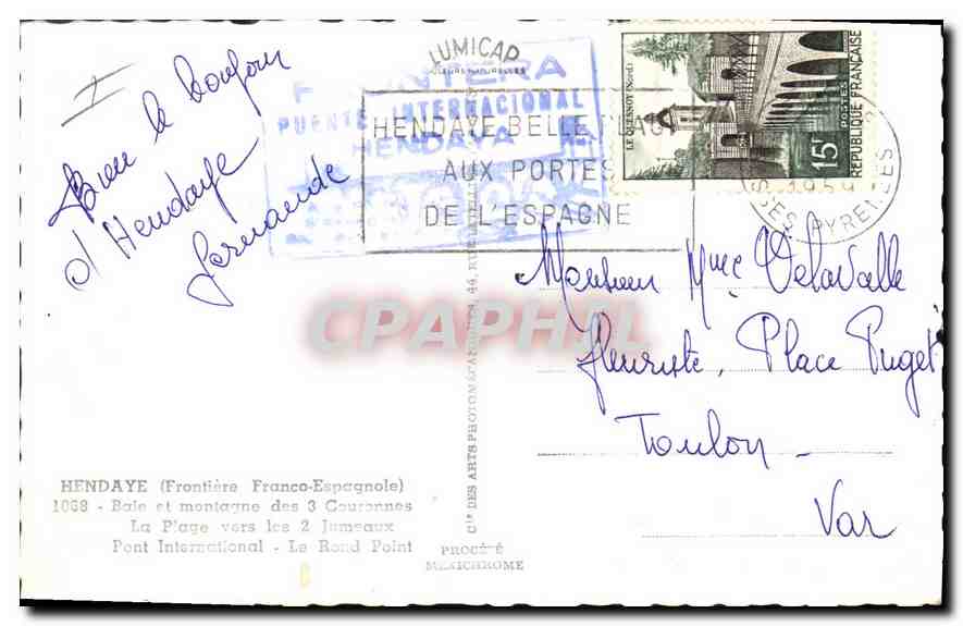Hendaye — Souvenir de Hendaye — Lumicap — Rückseite