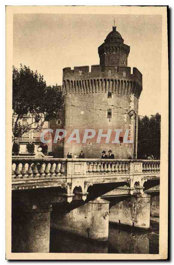 CPA Perpignan Le castillet et le Pont