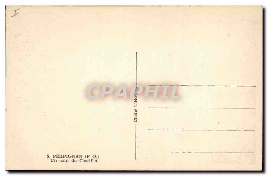 CPA Perpignan Un coin du Castillet — Rückseite