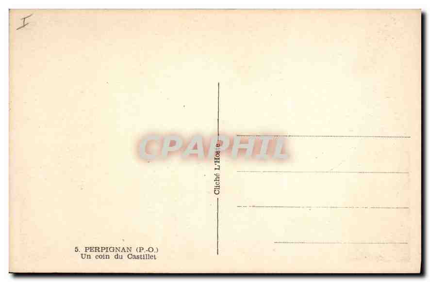 CPA Perpignan Un coin du Castillet — Rückseite