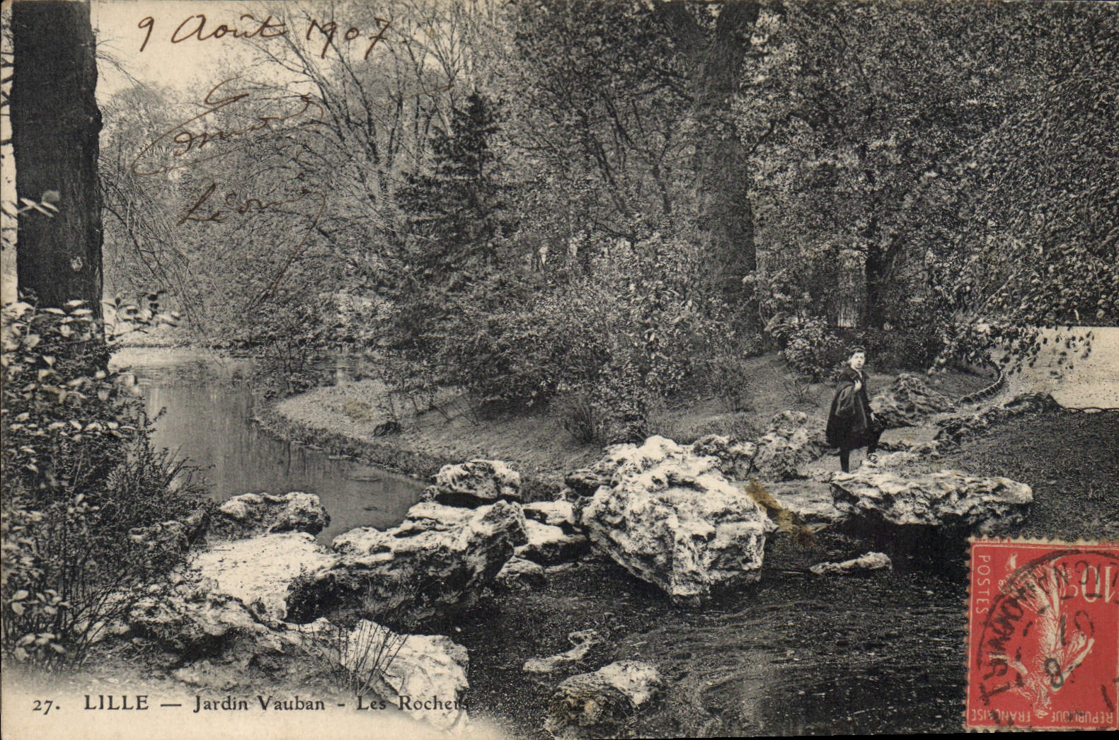 CPA Lille Jardin Vauban Les rochers