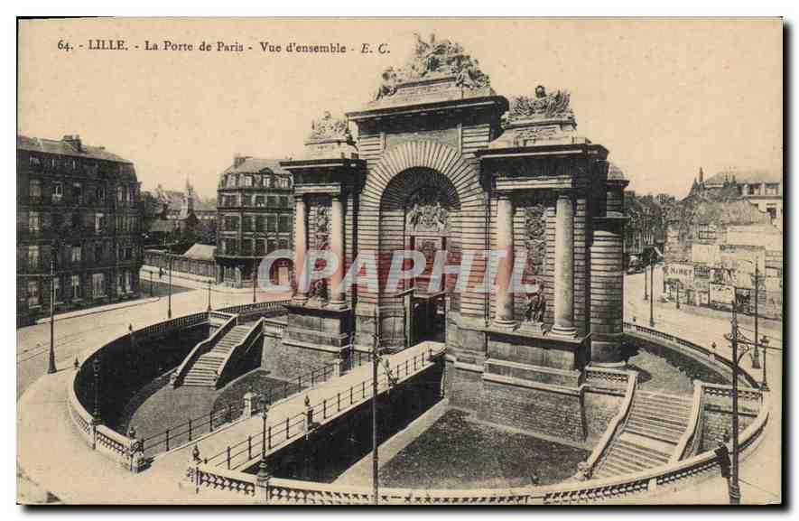 CPA Lille La Porte de Paris Vue d'ensemble