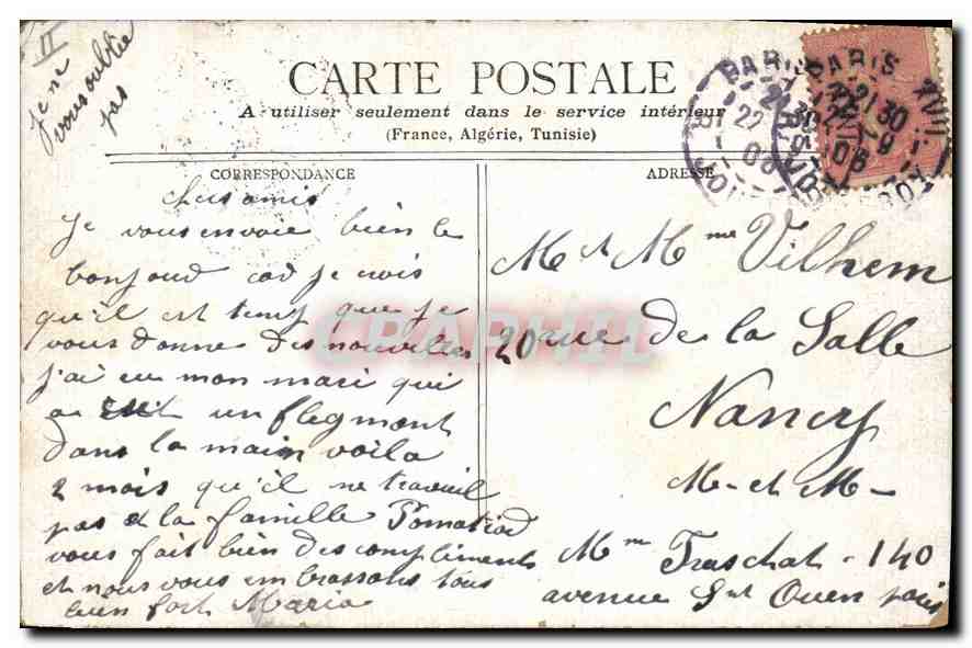 CPA Lille Galerie de la Bourse — Rückseite