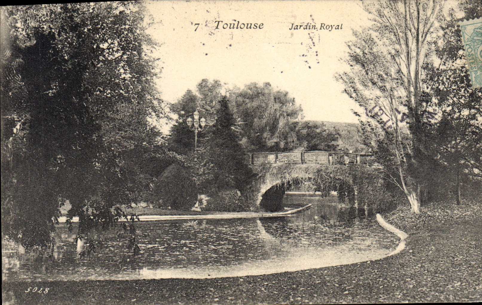 Toulouse - Jardin Royal — pont sur étang, éditeur Prostier, n° 5018