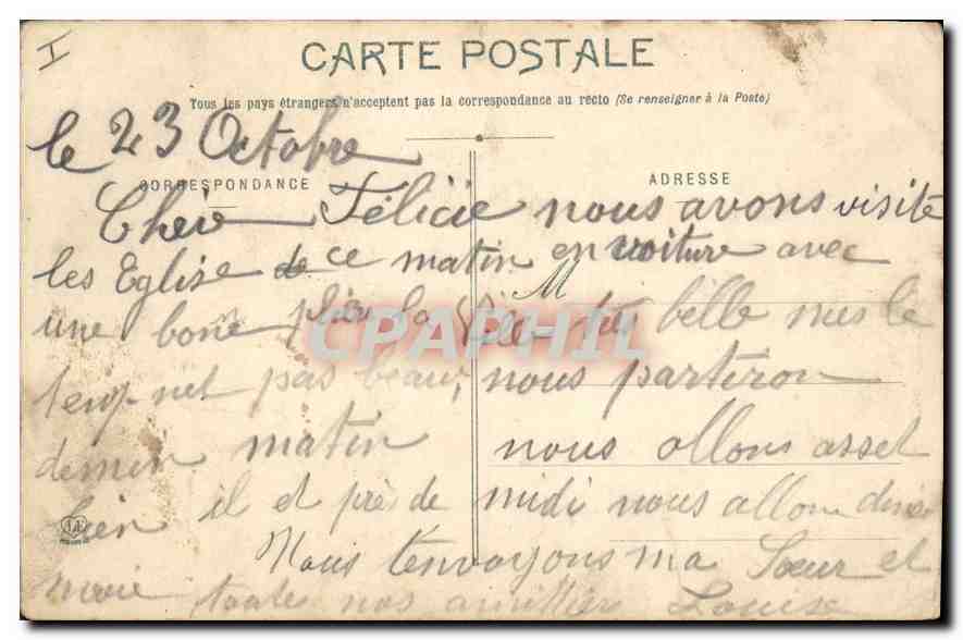 CPA Toulouse Asside St Senin — Rückseite