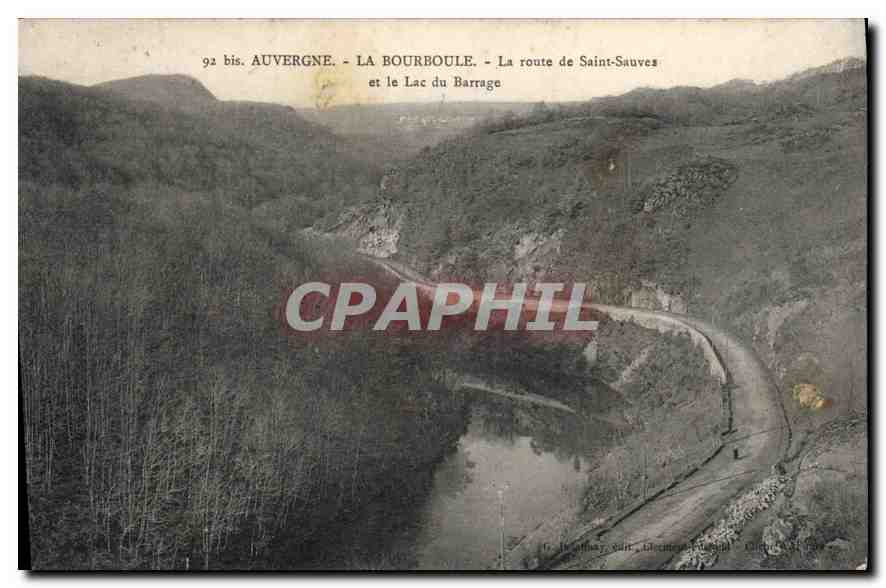 CPA La Bourboule La route de Saint Sauves et le Lac du Barrage
