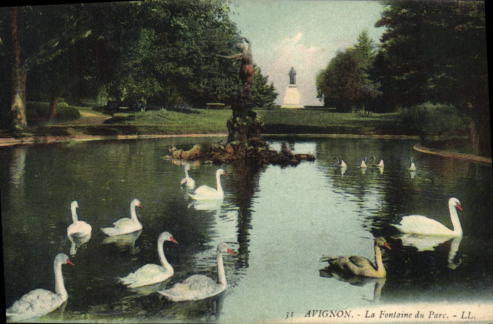 CPA Avignon La Fontaine du Parc Cygnes