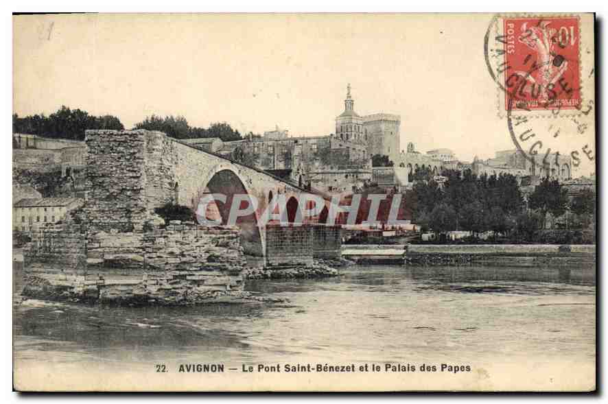 Avignon — Le Pont Saint-Bénézet et le Palais des Papes