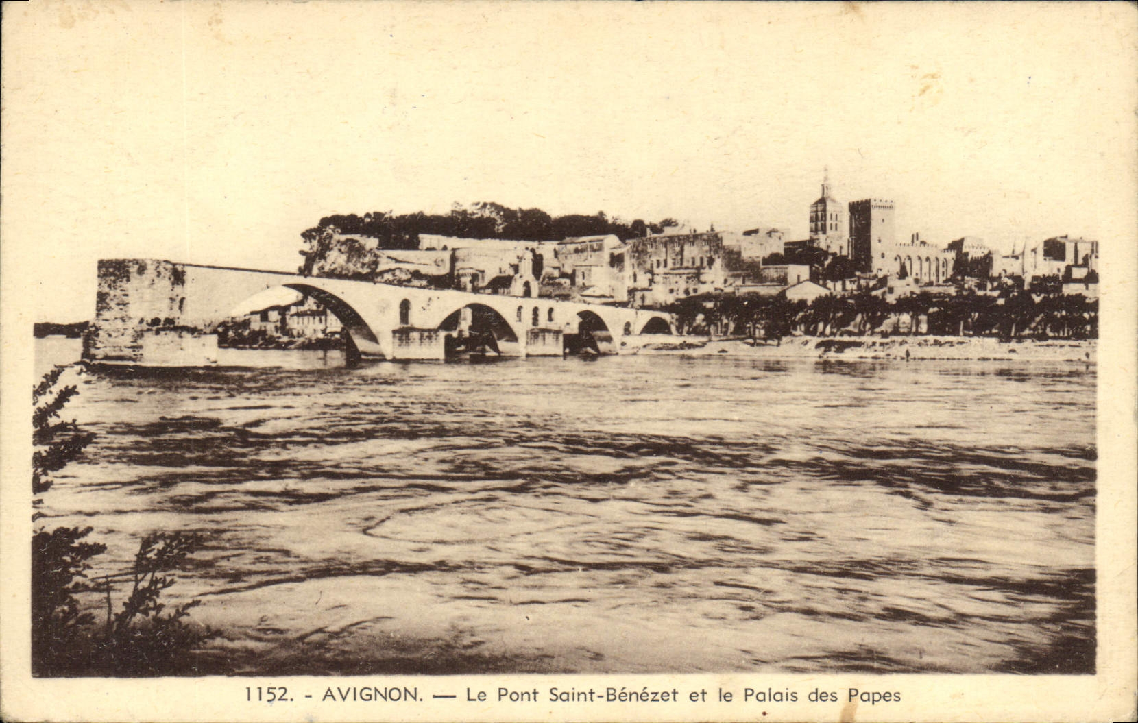CPA Avignon Le Pont Saint Benezet et le Palais des Papes