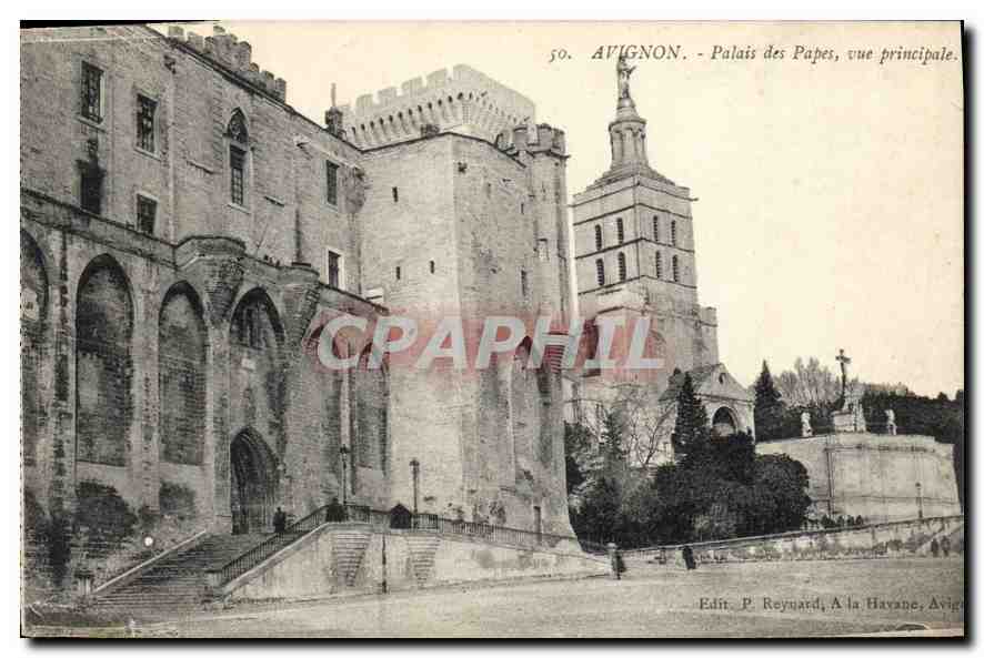 CPA Avignon Palais des Papes vue principale