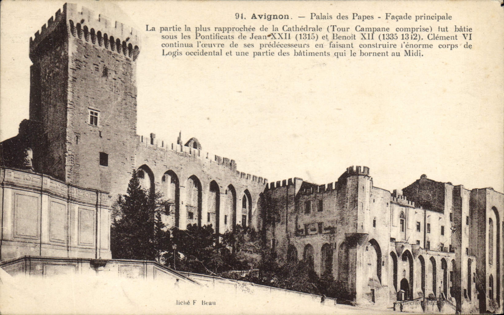 CPA Avignon Palais des Papes Facade principale