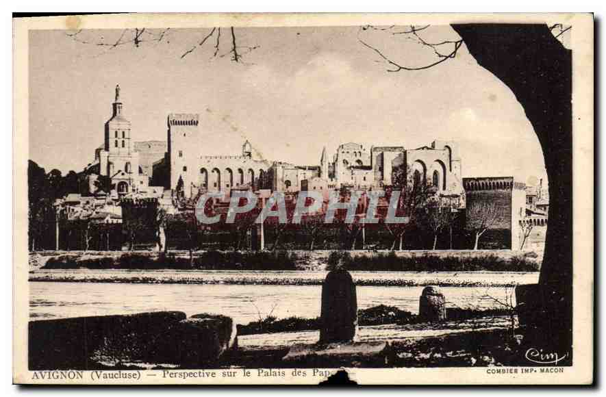 CPA Avignon Perspective sur le Palais des Papes