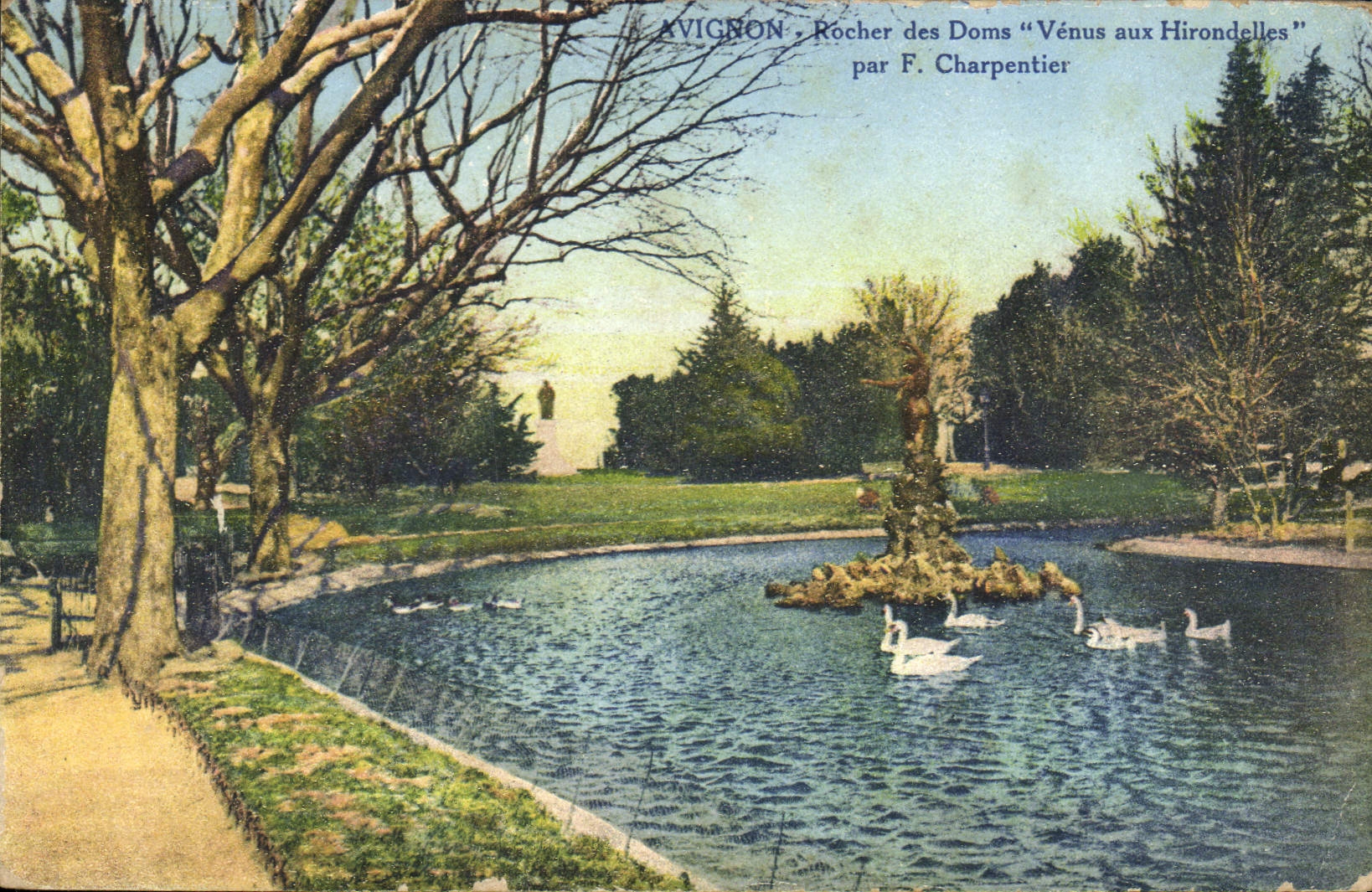 CPA Avignon Rocher des Doms Venus aux Hirondelles Cygnes