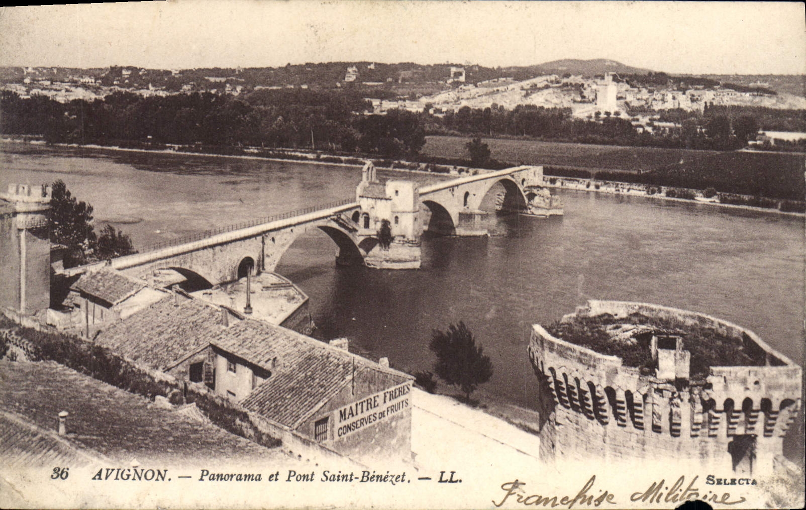 CPA Avignon Panorama et Pont Saint Benezet