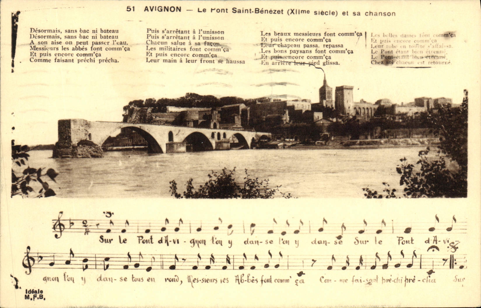 CPA Avignon Le Pont Saint Benezet (XII siecle) et sa chanson
