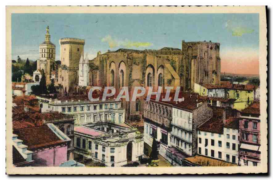 CPA Avignon Vue d'ensemble du Palais des Papes