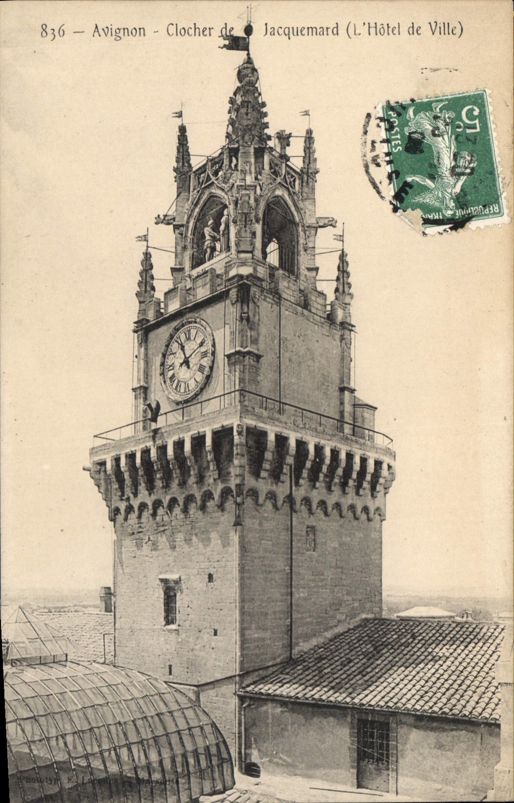 Avignon - Clocher de Jacquemard (L'Hôtel de Ville) — éditeur Baudouyn & Léonard, n° 836