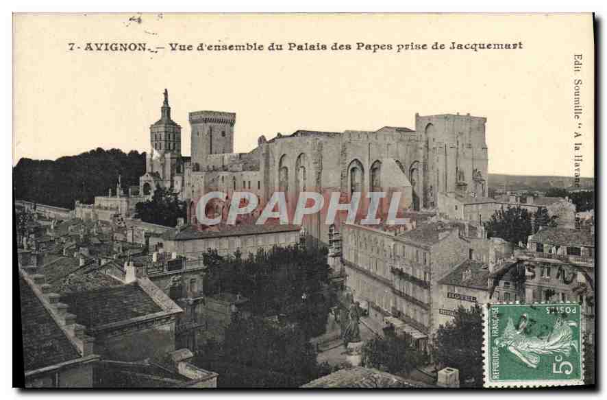 CPA Avignon Vue d'ensemble du Palais des Papes prise de Jacquemart