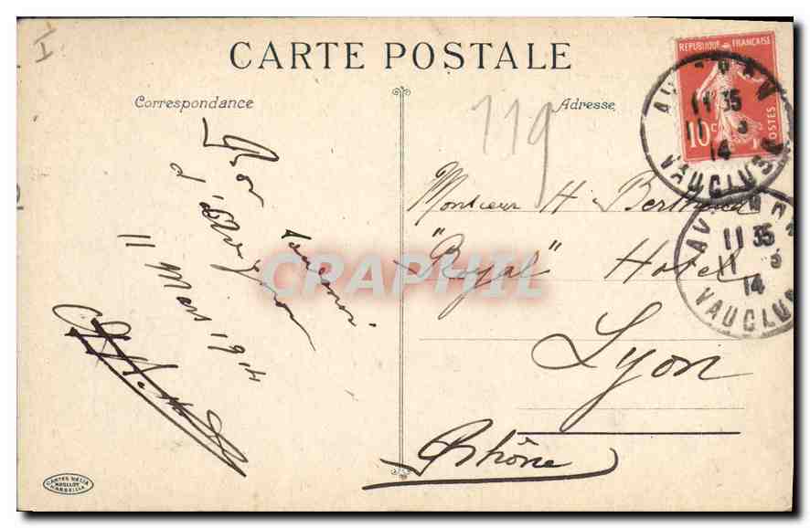 CPA Avignon Le Pont et Chapelle St Benezet — Verso