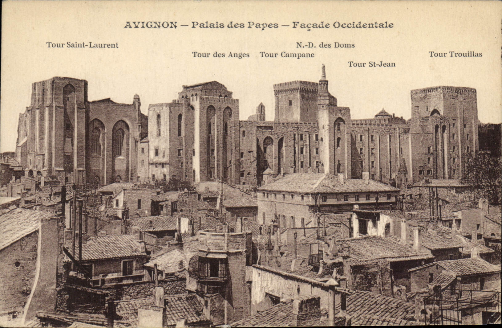 CPA Avignon Palais des Papes Facade Occidentale
