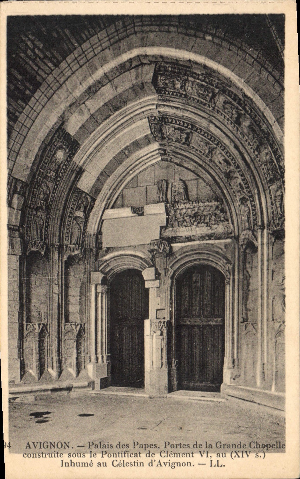 Avignon — Palais des Papes, Portes de la Grande Chapelle — éditeur L. Letellier, Paris, n° 94